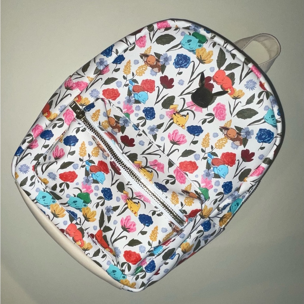 Pokemon White Backpack with Cute Classic Pokemom Design